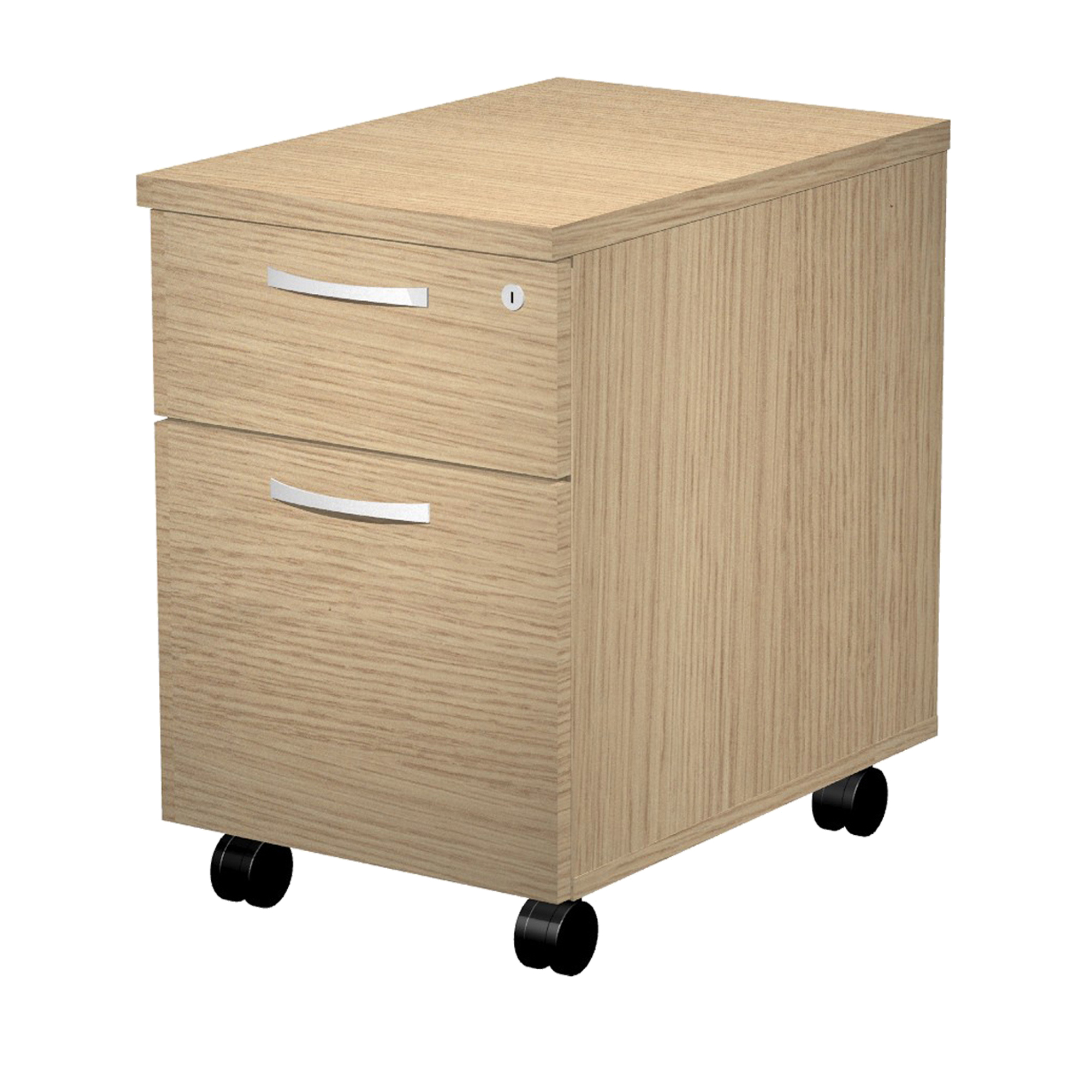 Cassettiera Agorà - 1 cassetto + 1 classificatore - con ruote - 44 x 60 x 60 cm - rovere