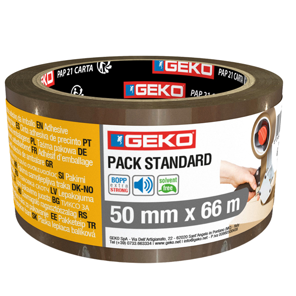 Nastro adesivo - 5 cm x 66 m - PLP - standard - avana - Geko