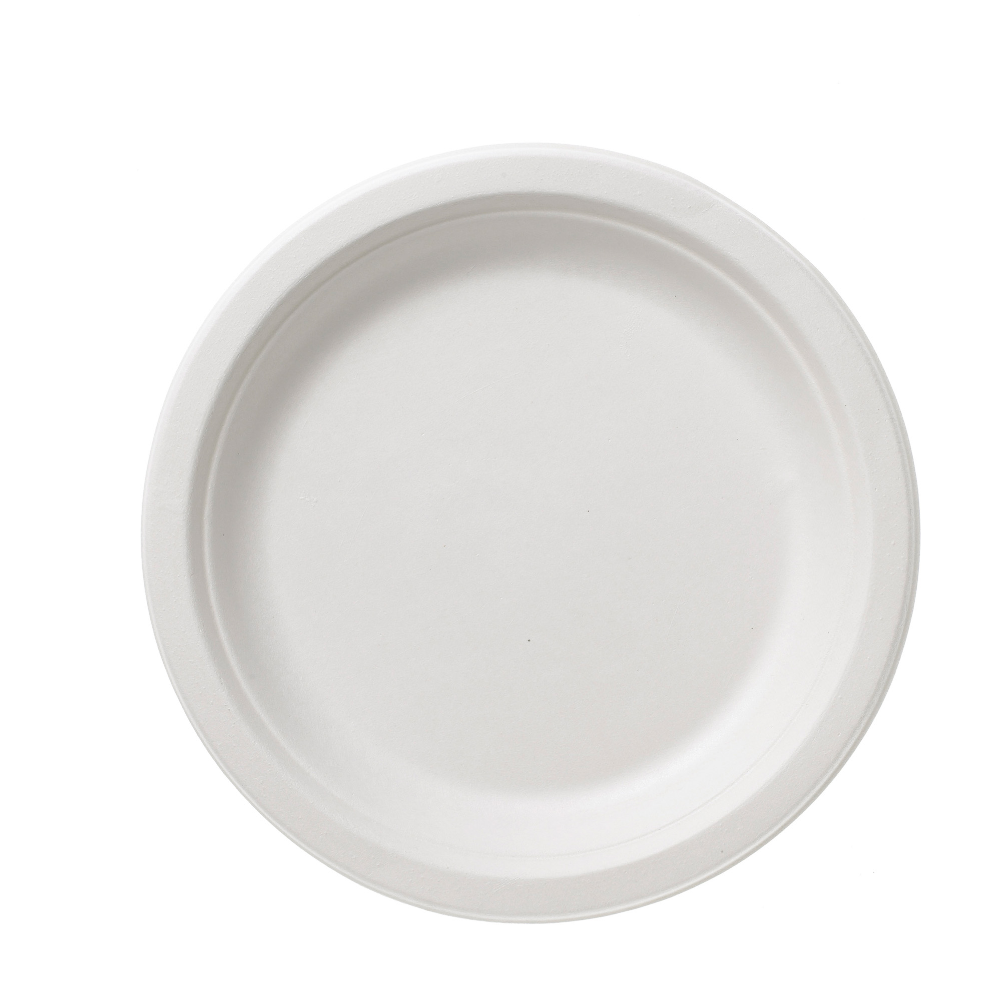 Piatto piano monouso Bio - rotondo - diametro 22 cm - cellulosa/canna da zucchero - bianco - Leone - conf. 50 pezzi