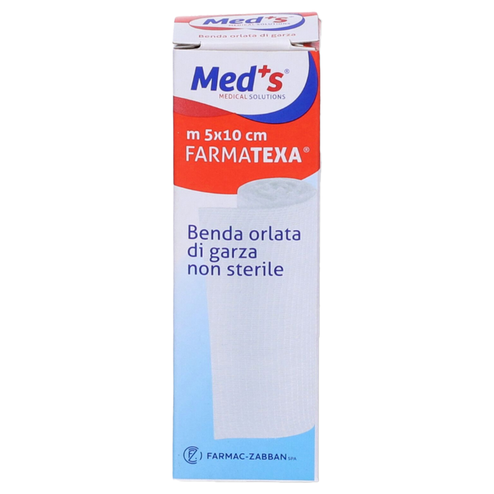 Benda di garza orlata - 10 cm x 5 mt - Med's - conf. 12 pezzi