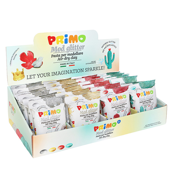 Easy Do - 250 gr - colori assortiti glitter - Primo - expo da banco 24 pezzi