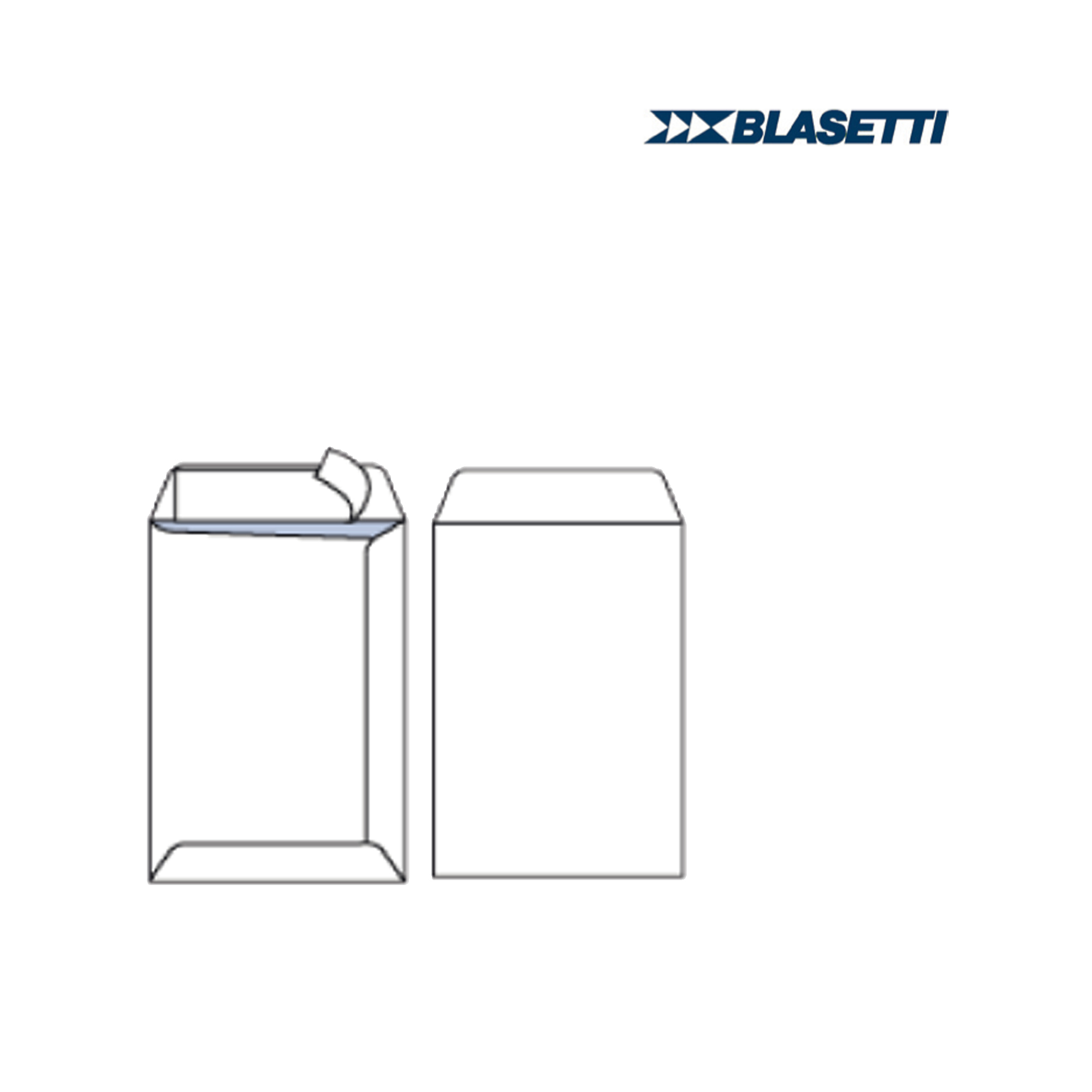 Busta a sacco Mailpack - strip adesivo - 25 x 35,3 cm - 80 gr - bianco - Blasetti - conf. 25 pezzi