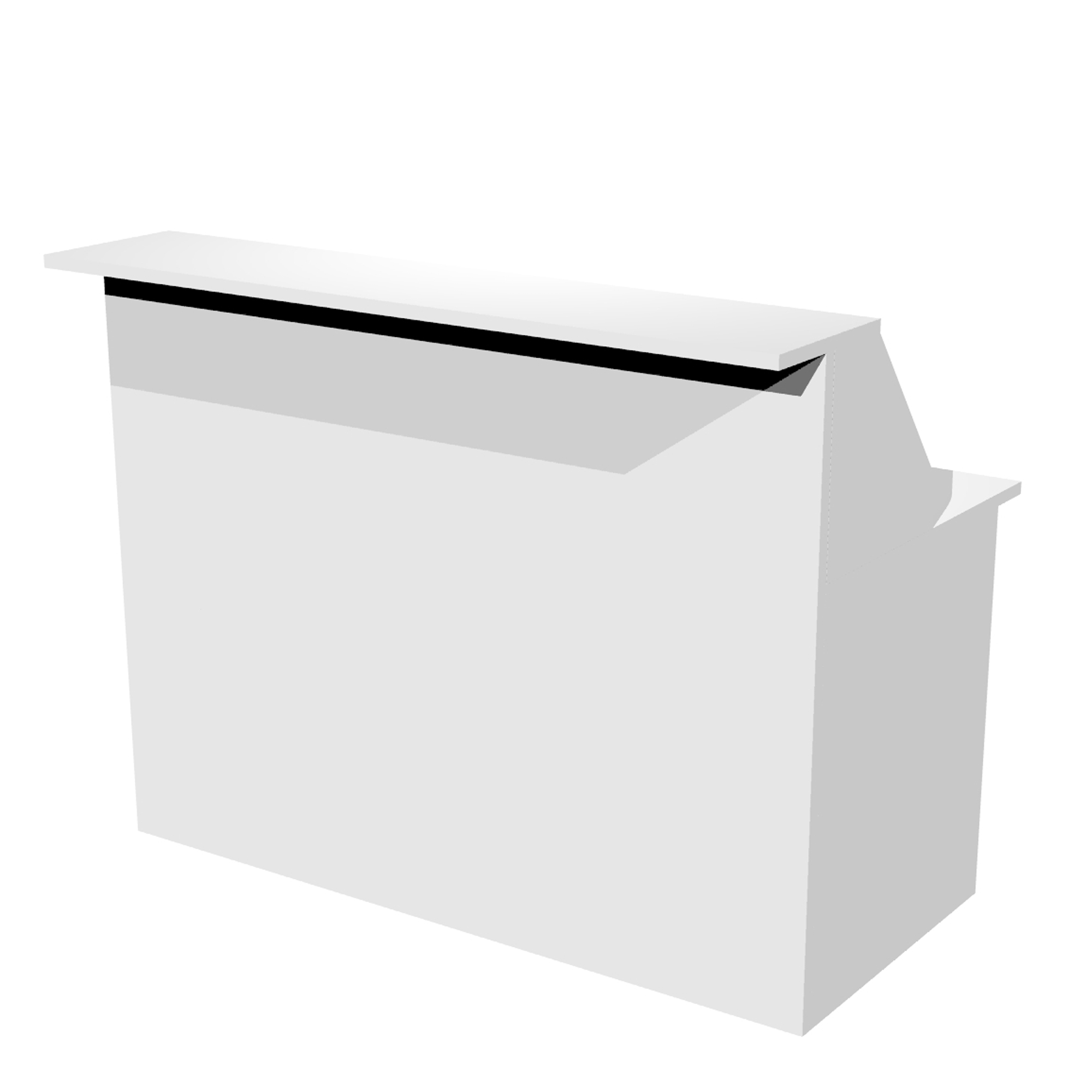 Modulo Reception Prestige - sopralzo con desktop incluso - 140 x 76 x 117 cm - bianco/bianco