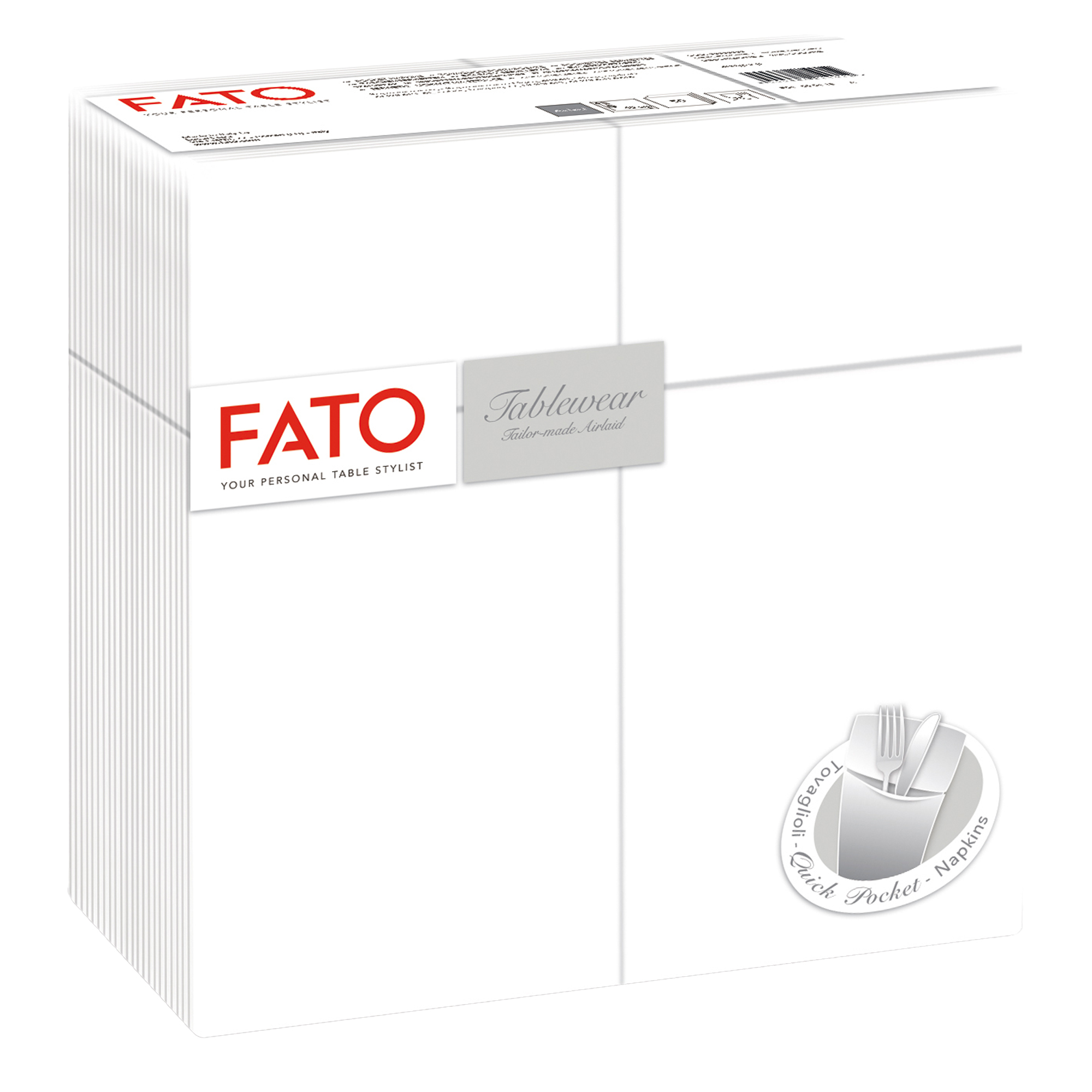 Quick pocket linea AirLaid - 40 x 40 cm - bianco - Fato - conf. 40 pezzi