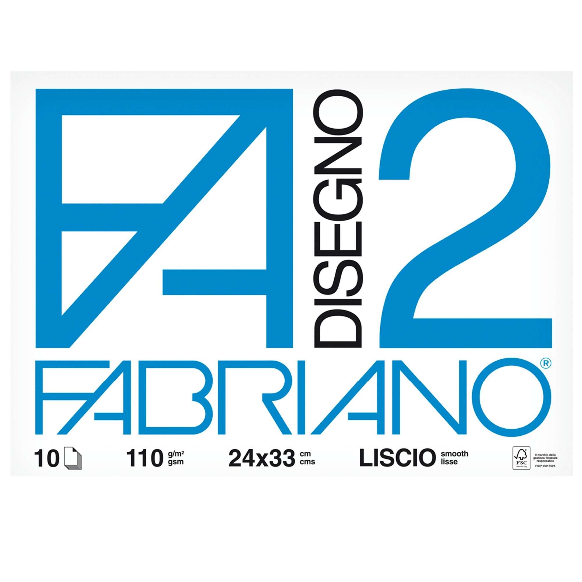 Album F2 - 24 x 33 cm - 10 fogli - 110 gr - liscio - punto metallico - Fabriano