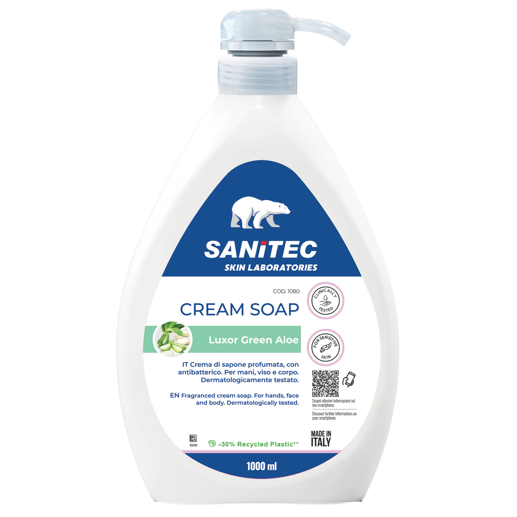 Crema di sapone Luxor Green - dispenser 1 L - aloe verde - Sanitec